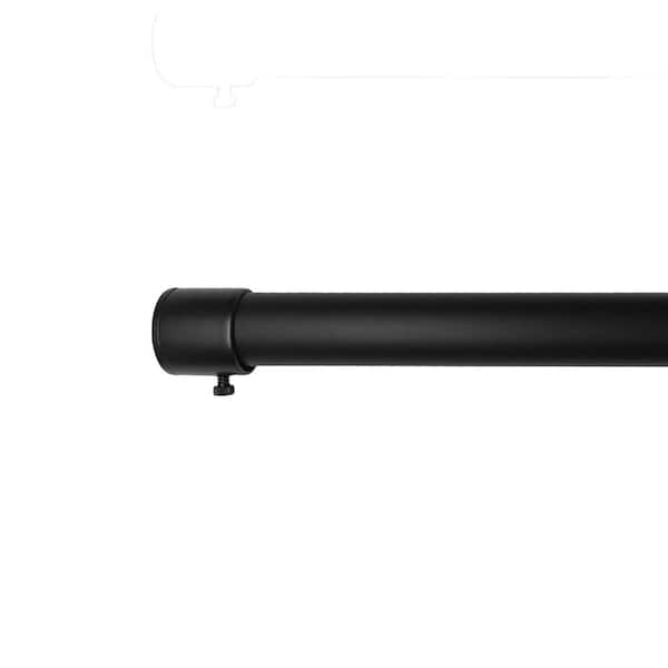 Lumi Home Furnishings 72 in.-144 in. Adjustable Single Condo Curtain Rod 1 in. Dia. in Matte Black
