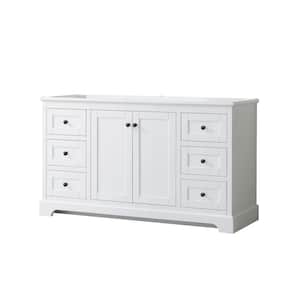 Avery 59.25 in. W x 21.75 in. D x 34.25 in. H Single Bath Vanity Cabinet without Top in White