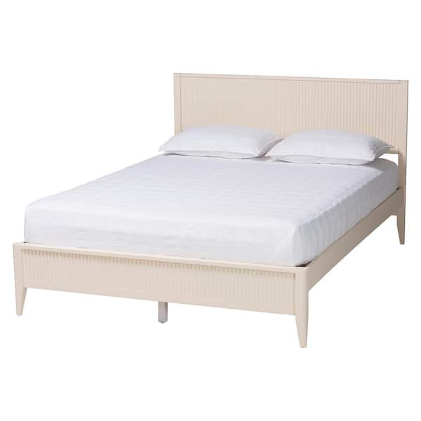 Baxton Studio Primrose White Wood Frame King Platform Bed