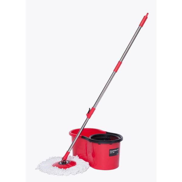 PowerSmart Flat Spin Mop Kit with Bucket and 2 Microfiber Mop Heads