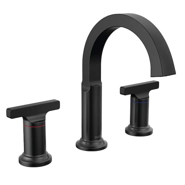 Delta Tetra 8 in. Widespread Double-Handle Bathroom Faucet in Matte ...