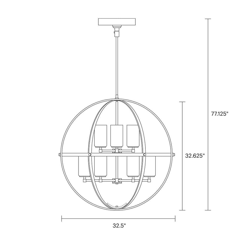 Alturas Brushed Nickel 9-Light Globe Chandelier with Clear Seeded Glass
