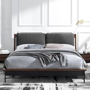 Landon Brown Crimson Wood Frame California King Platform Bed