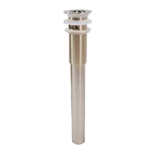 1-1/2 in. O.D. Drain Hole Lavatory Grid Drain with Overflow in Brushed Nickel for Vessel Sinks