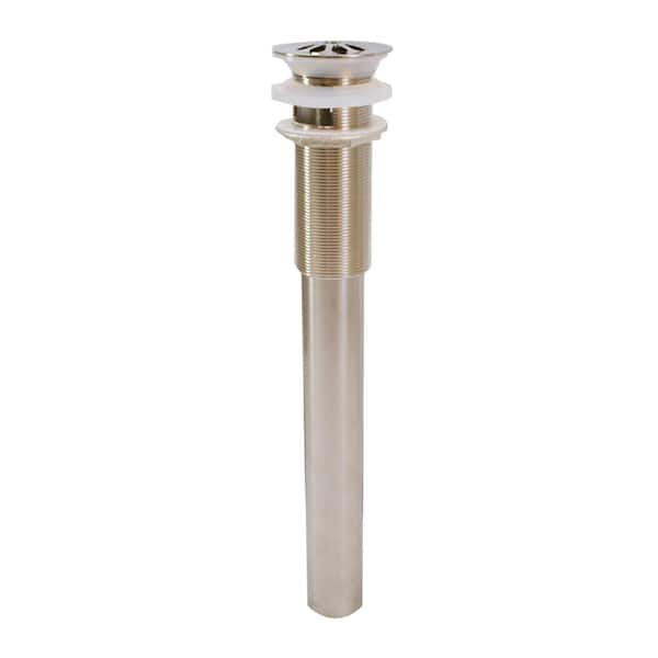 JONES STEPHENS 1-1/2 in. O.D. Drain Hole Lavatory Grid Drain with Overflow in Brushed Nickel for Vessel Sinks