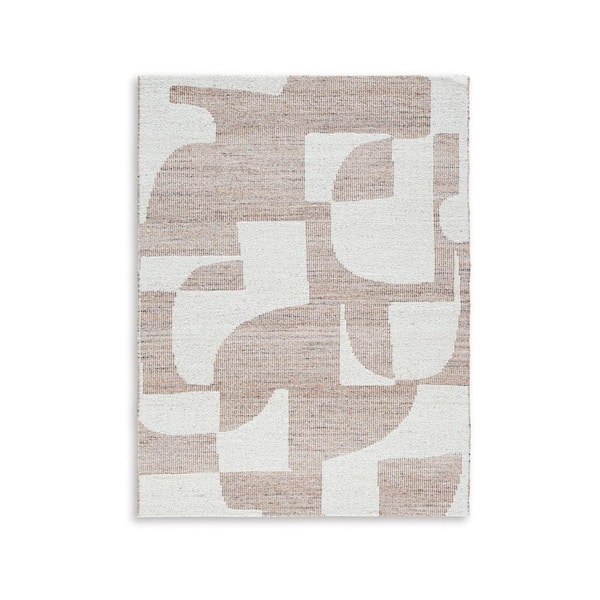 Jimmy Gray, Beige and Brown 5 ft. x 7 ft. Geometric Area Rug