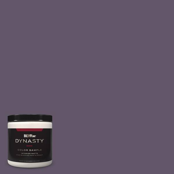BEHR DYNASTY 8 oz. #PPU17-04 Darkest Grape One-Coat Hide Matte Stain-Blocking Interior/Exterior Paint & Primer Sample
