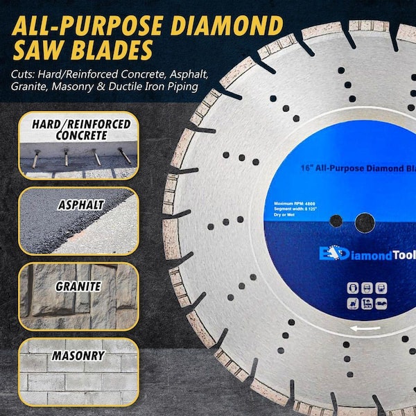 EDiamondTools 16 in. Hard/Reinforced Concrete, Asphalt, Granite