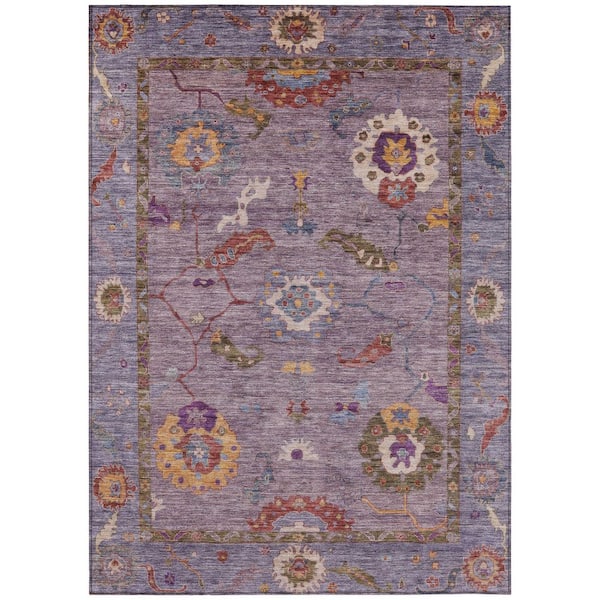 Chantille Machine Washable Indoor/Outdoor Abstract ACN2229 Plum 2 ft. 6 in. x 3 ft. 10 in. Area Rug