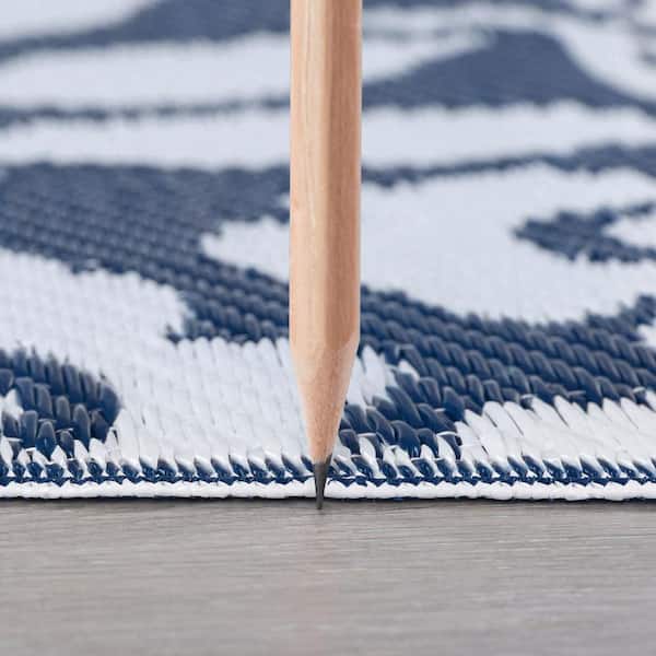 Sunset Floral Navy 9 ft. x 12 ft. Indoor/Outdoor Area Rug
