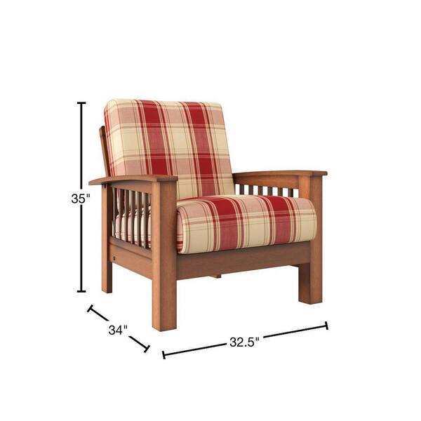 Maisie mission style loveseat on sale with exposed wood frame