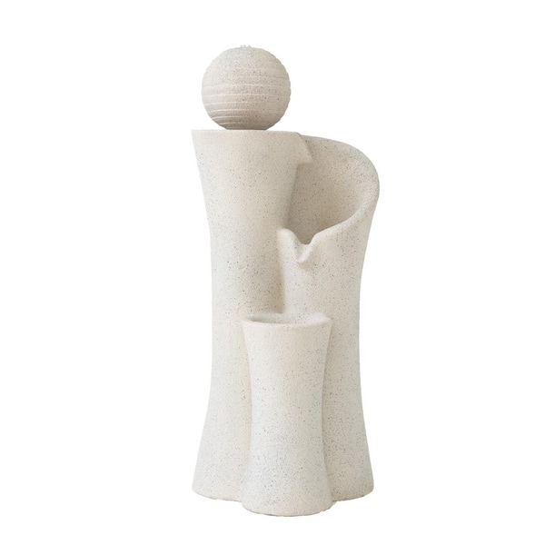 XBRAND Water Fountain Modern Sphere Curve Cascading 41 in. Tall Outdoor Resin