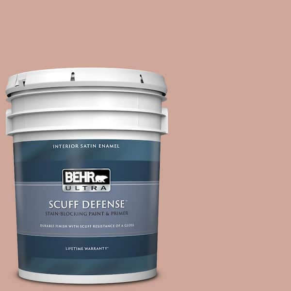 BEHR ULTRA 5 gal. #PPU2-08 Pink Ginger Extra Durable Satin Enamel Interior Paint & Primer