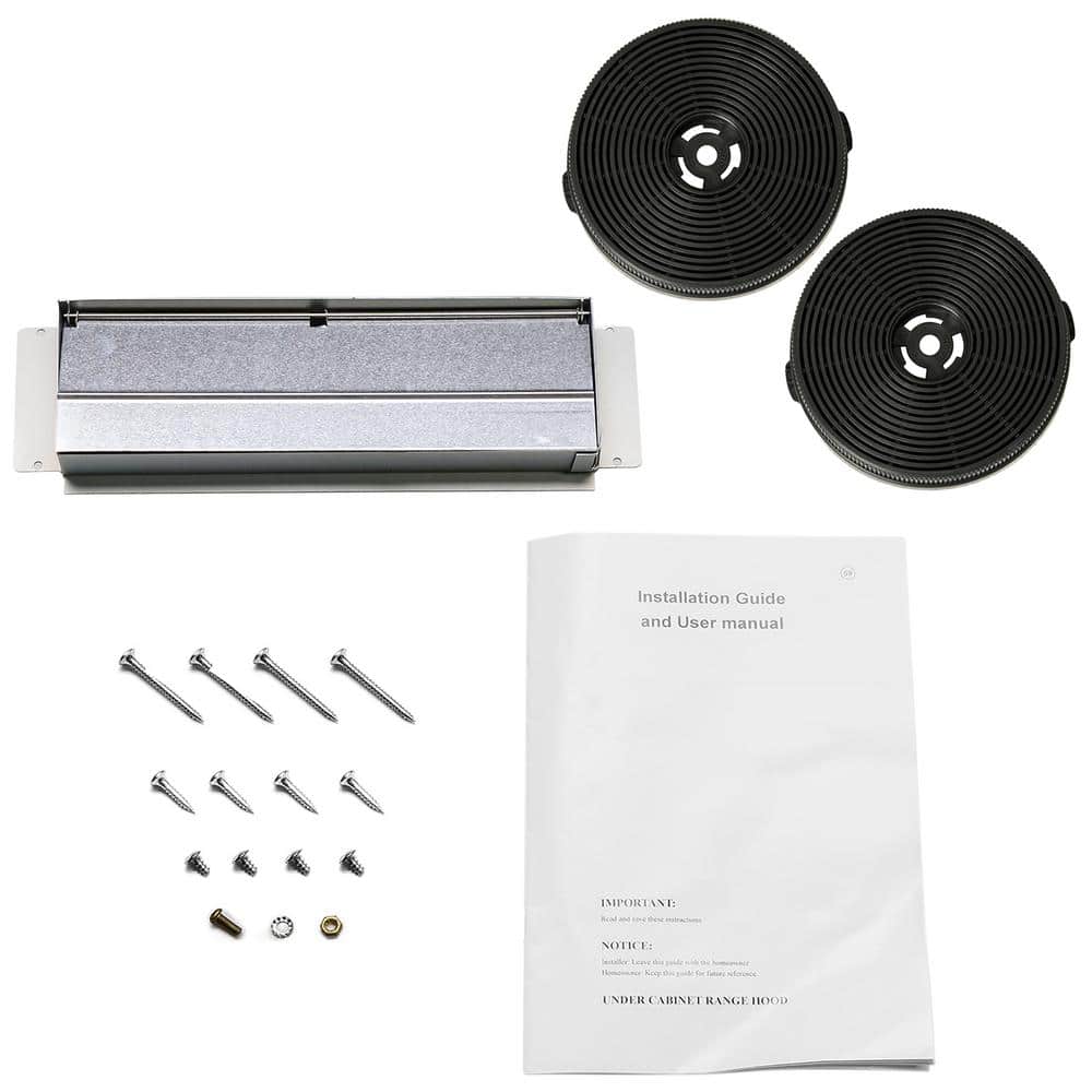 30-Inch Convertible Stainless Steel Under Cabinet Range Hood with Charcoal Filters