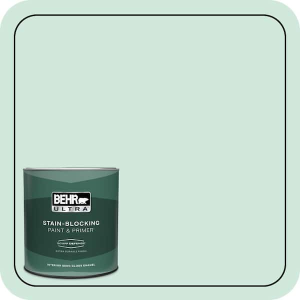 BEHR ULTRA 1 qt. #M420-2 Green Aqua Extra Durable Semi-Gloss Enamel Interior Paint & Primer