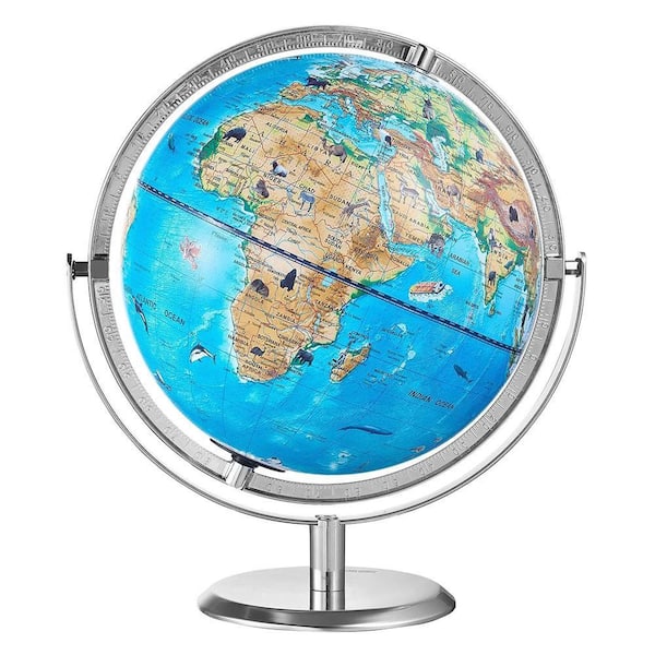 Afoxsos 13.38 in. x 10 in. Interactive AR World Globe with LED