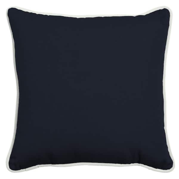 ARDEN SELECTIONS Oasis 20 in. Navy Blue Square Indoor/Outdoor Throw Pillow Classic
