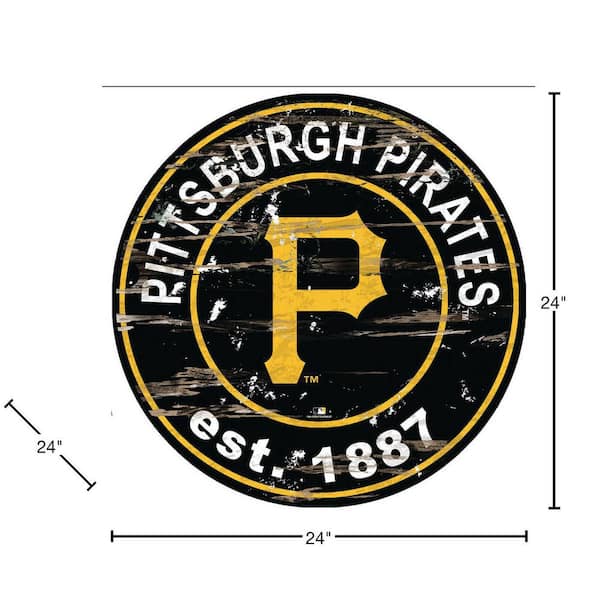 MLB Round Distressed Sign Pittsburgh Pirates