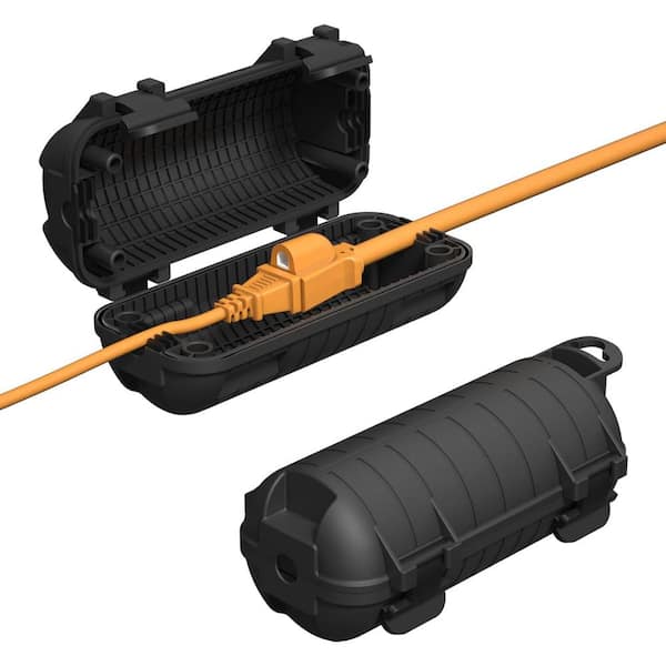 EKIEUDL 2.52 in. x 6.06 in. 6.54 in. Copper Black Extension Cord Cover Outdoor Electrical Safety Box (2-Pack)