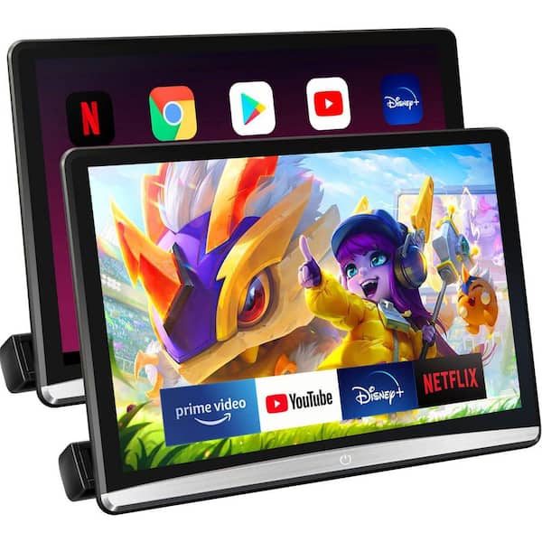 12.4" Android Car Headrest Monitor with HD IPS Touch Screen, Wireless Phone Connection, and Multiple Expansion Ports