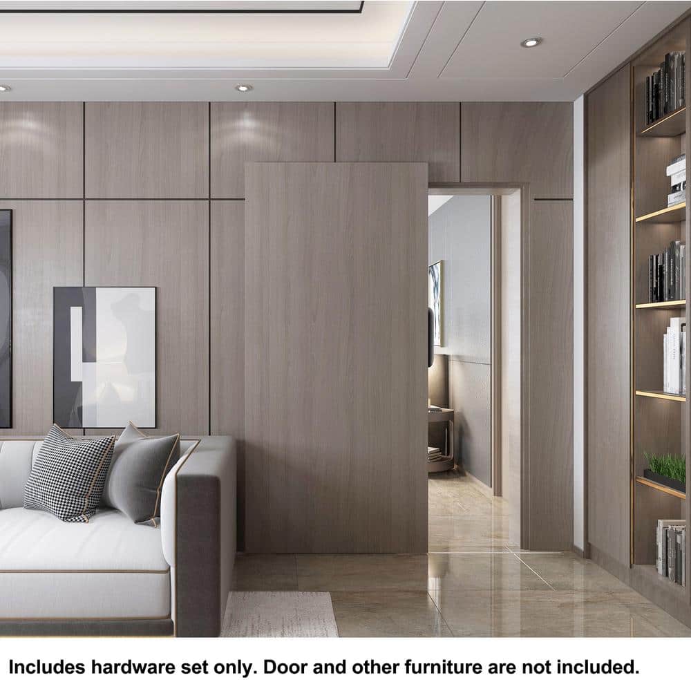 Silver Soft Close and Open Interior Hidden Track Sliding Barn Door Hardware Set