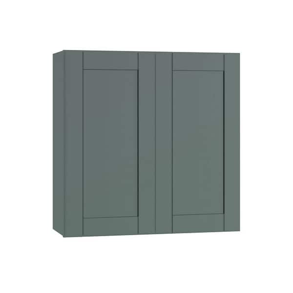 Washington 27 in. W x 12 in. D x 30 in. H Assembled Plywood Wall Kitchen Cabinet in Verdant Green with Soft Close Doors
