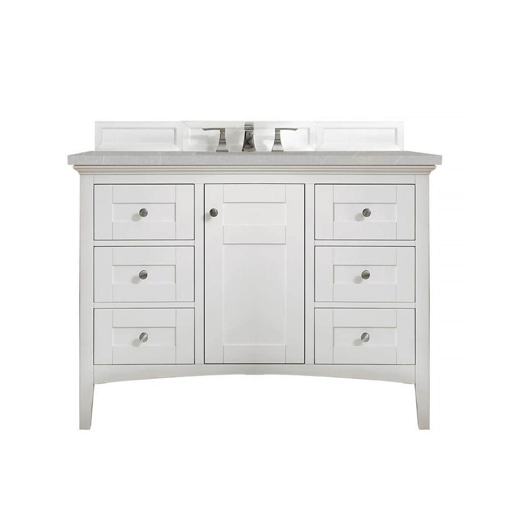 Palisades 48 in. W x 23.5 in. D x 35.3 in. H Bathroom Vanity in Bright White with Eternal Serena Quartz Top price history on PriceWatchPro