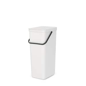 Sort & Go 10.6 Gallon (40L) Plastic Recycle Bin in White