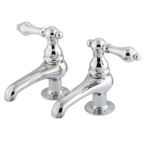 Restoration Old-Fashion Basin Tap 4 in. Centerset Double Handle Bathroom Faucet in Chrome