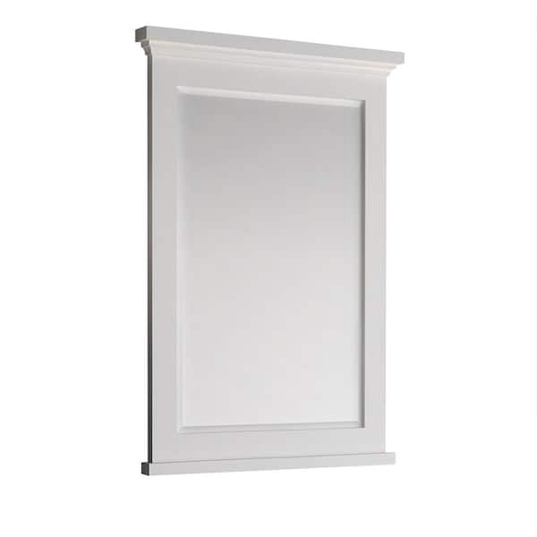 Fresca Windsor 27 in. W x 34.80 in. H Framed Rectangular Bathroom Vanity Mirror in Matte White