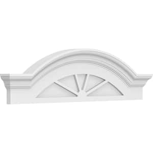 2-1/2 in. x 36 in. x 10 in. Segment Arch with Flankers 4-Spoke Architectural Grade PVC Pediment Moulding