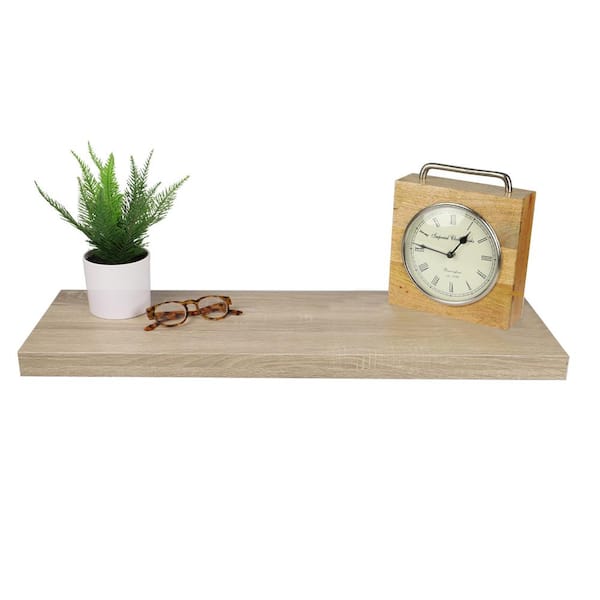 Home Basics 30 in. W x 9.50 in. D Oak MDF Floating Decorative Wall Shelf