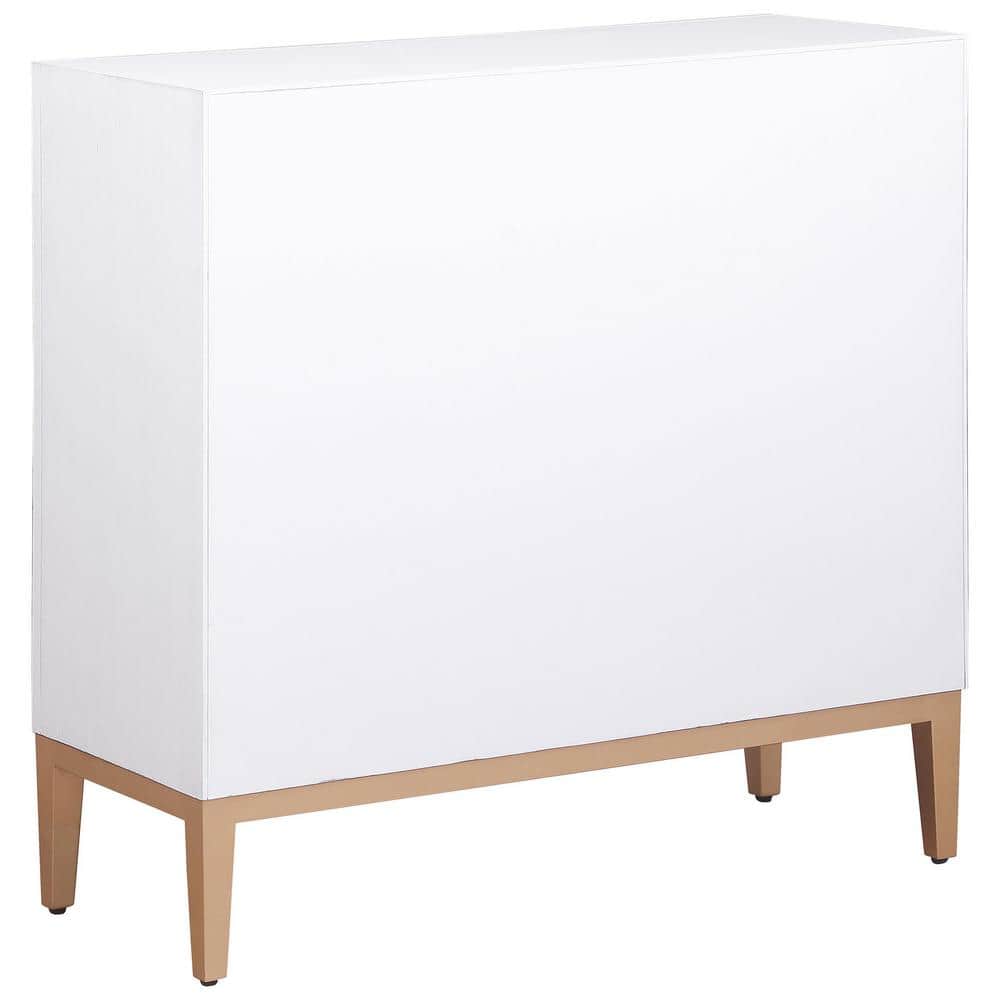 Gretchen 36" White and Brown MDF Coastal Accent Cabinet