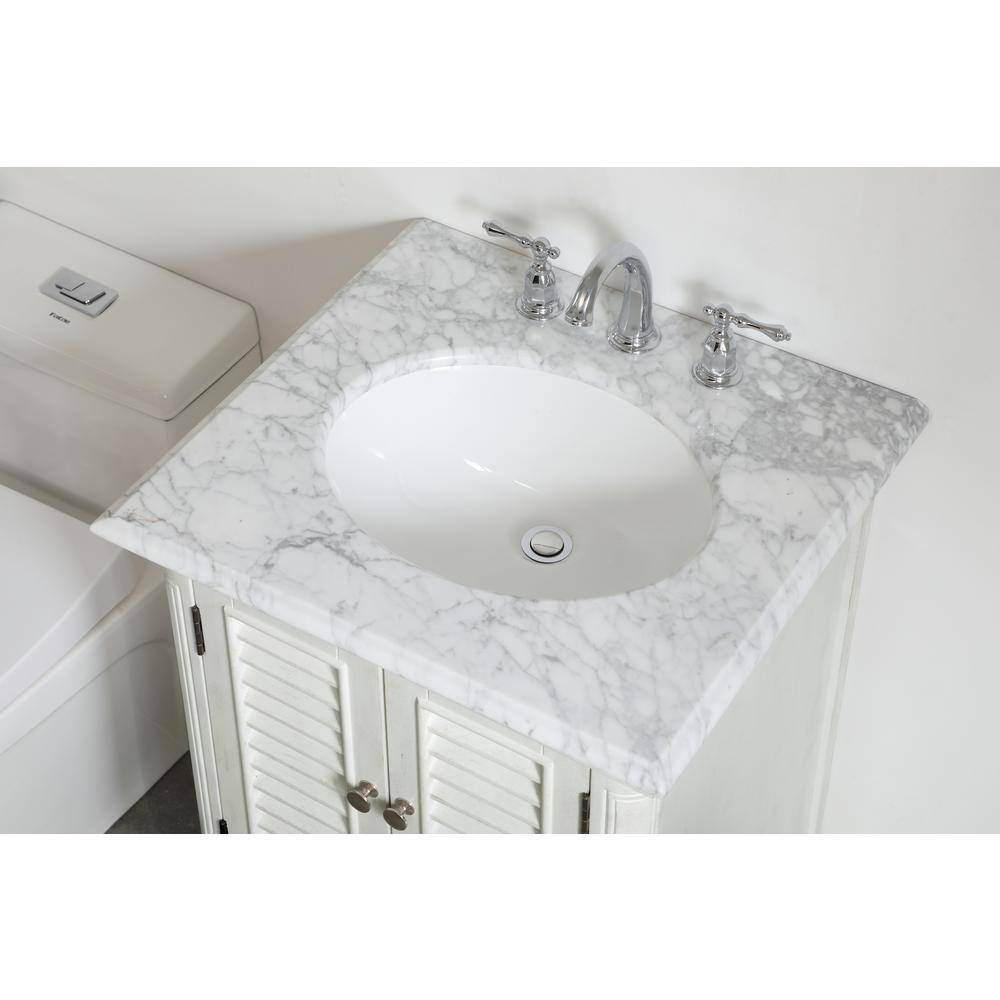 Antique White Marble Top Single Bathroom Vanity