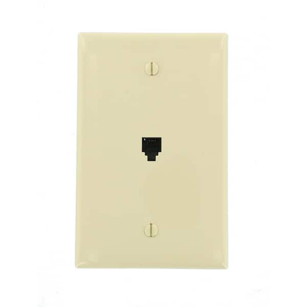 Leviton Ivory 1-Gang Phone Jack Wall Plate (1-Pack)