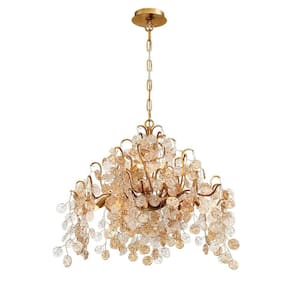 Campobasso 11-Light Gold Chandelier with Glass Wafers Shade