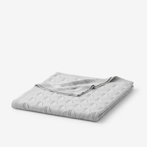 Legends Hotel Pointelle Silver Throw Blanket