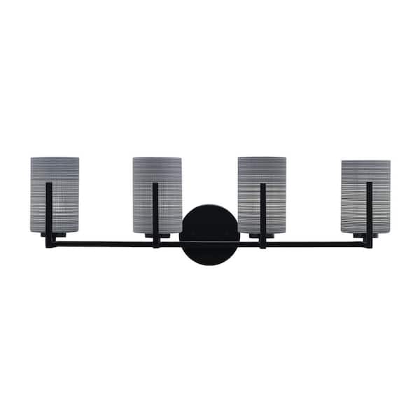 Unbranded Cottonwood 29 in. 4-Light Matte Black Vanity Light