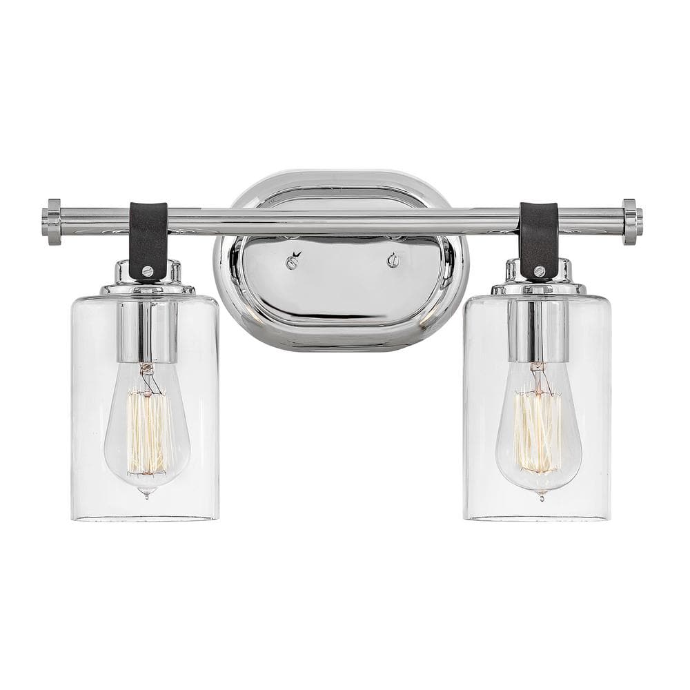 HINKLEY Halstead 16.0 in. 2 Light Chrome Vanity Light 52882CM The Home Depot