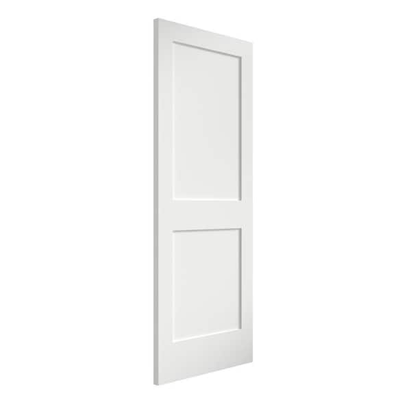 eightdoors 32 in. x 80 in. x 1-3/4 in. 2-Panel Shaker Solid Core White Primed Pine Wood Interior Door Slab