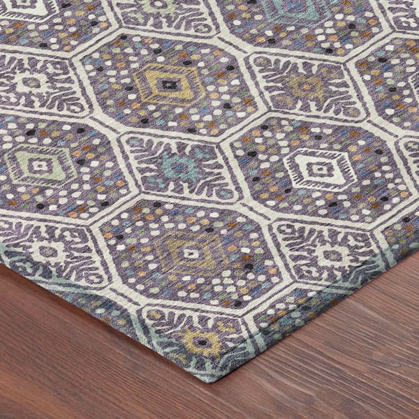 Chantille Machine Washable Indoor/Outdoor Abstract ACN2471 Linen 9 ft. x 12 ft. Area Rug