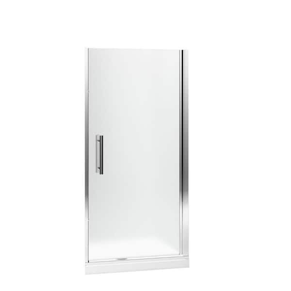 STERLING Finesse Peak 39 in. x 67 in. Frameless Pivot Shower Door in Silver