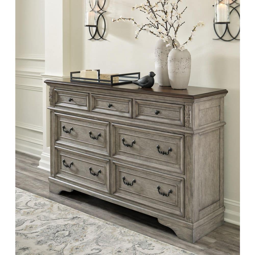 Signature DESIGN BY ASHLEY Lodenbay Gray 7 Drawer 64 in. Dresser