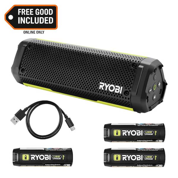 USB Lithium Cordless Bluetooth Charging Speaker Kit with 2.0 Ah Battery and 3.0 Ah Battery