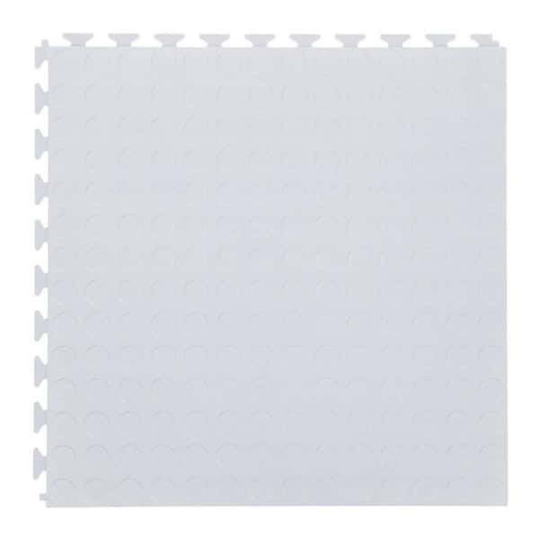 Nitro Coin Fle x PVC Garage Floor Tiles, Arctic White, 20.5 in. x 20.5 in., 177 in. Thick, 8-Pack, 23.35 sq. ft.