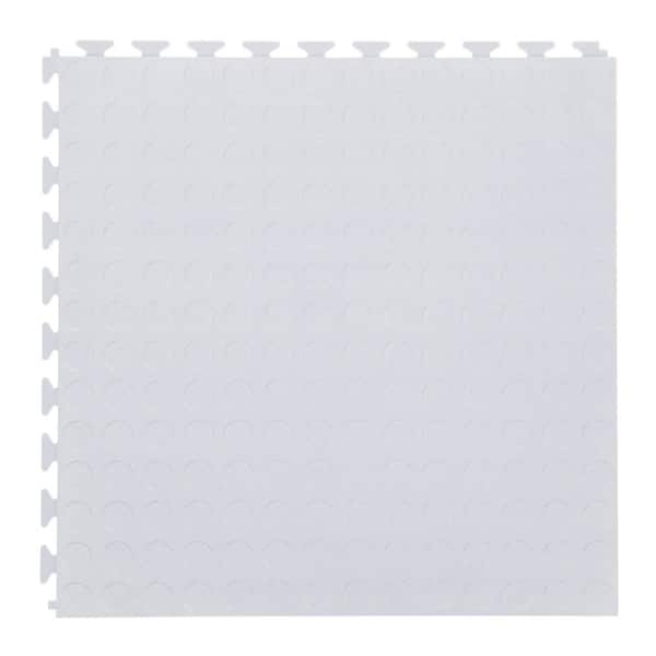 IncStores FlooringInc White Coin 20.5" W 20.5" L X .177" T Flexible PVC Garage Tiles (8 Tiles/23.35 sq.ft)