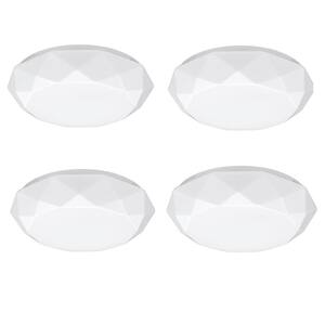 16 in. Diamond Color Selectable LED Flush Mount Ceiling Light 1450 Lumens Dimmable (4-Pack)