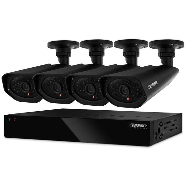 Defender Connected 8-Channel 1TB Smart Security System DVR with (4) 800 TVL Ultra Hi-Res Indoor/Outdoor Cameras