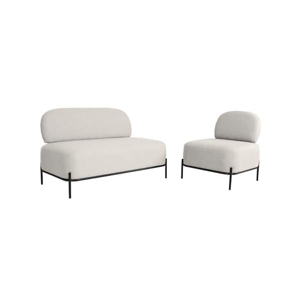 ARTFUL LIVING DESIGN Flora Ivory Living Room Sets with Metal Legs