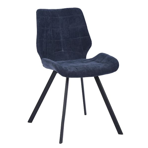 FORCLOVER Blue Upholstered Fabric Dining Chair (Set of 2)